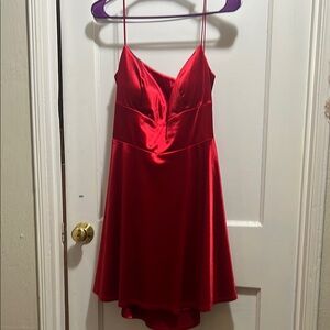 Elegant Red Satin Dress